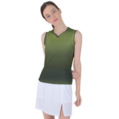 Army Green Gradient Color Women s Sleeveless Sports Top by SpinnyChairDesigns