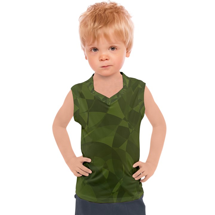 Army Green Color Pattern Kids  Sport Tank Top