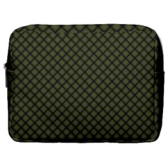 Army Green And Black Plaid Make Up Pouch (large) by SpinnyChairDesigns