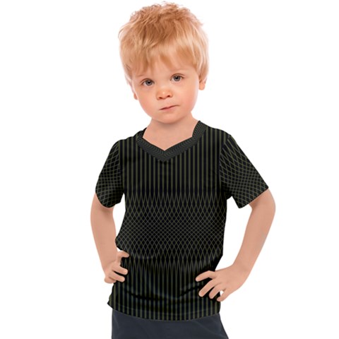 Army Green Black Stripes Kids  Sports Tee by SpinnyChairDesigns