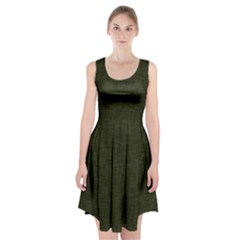 Army Green Texture Racerback Midi Dress by SpinnyChairDesigns