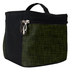 Army Green Texture Make Up Travel Bag (small) by SpinnyChairDesigns