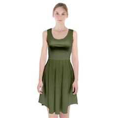 Army Green Color Ombre Racerback Midi Dress by SpinnyChairDesigns