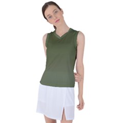 Army Green Color Ombre Women s Sleeveless Sports Top by SpinnyChairDesigns