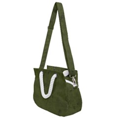 Army Green Color Grunge Rope Handles Shoulder Strap Bag by SpinnyChairDesigns