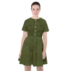 Army Green Color Grunge Sailor Dress by SpinnyChairDesigns