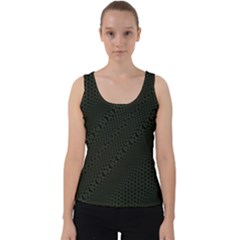 Army Green And Black Netting Velvet Tank Top by SpinnyChairDesigns