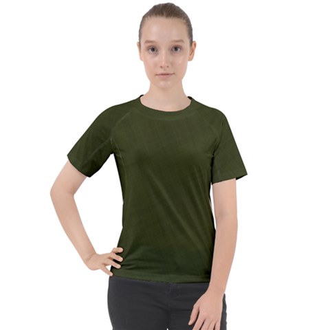 Army Green Color Texture Women s Sport Raglan Tee by SpinnyChairDesigns