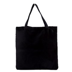 True Black Solid Color Grocery Tote Bag by SpinnyChairDesigns