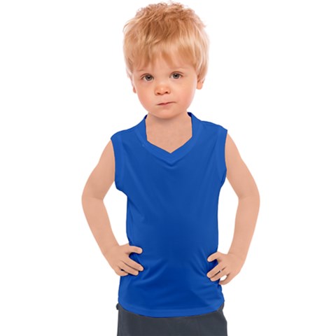 True Cobalt Blue Color Kids  Sport Tank Top by SpinnyChairDesigns