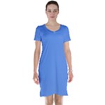 True Cornflower Blue Color Short Sleeve Nightdress