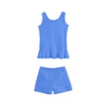 True Cornflower Blue Color Kids  Boyleg Swimsuit