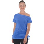 True Cornflower Blue Color Tie-Up Tee