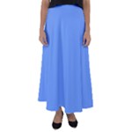 True Cornflower Blue Color Flared Maxi Skirt