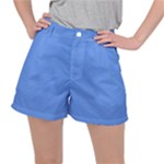 True Cornflower Blue Color Ripstop Shorts