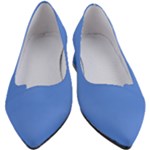 True Cornflower Blue Color Women s Block Heels 