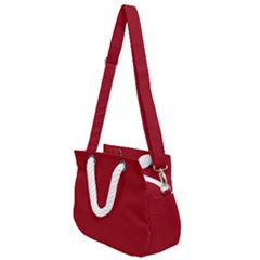 True Dark Red Color Rope Handles Shoulder Strap Bag by SpinnyChairDesigns