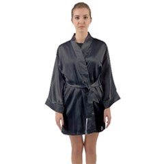 Dark Slate Grey Color Long Sleeve Satin Kimono by SpinnyChairDesigns