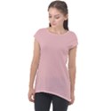 Baby Pink Color Cap Sleeve High Low Top View1