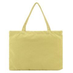 True Lemon Yellow Color Zipper Medium Tote Bag by SpinnyChairDesigns