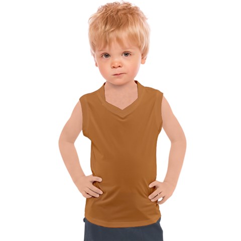 True Light Brown Color Kids  Sport Tank Top by SpinnyChairDesigns