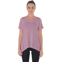 True Mauve Color Cut Out Side Drop Tee by SpinnyChairDesigns