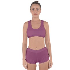 Dark Mauve Color Racerback Boyleg Bikini Set by SpinnyChairDesigns