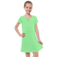 Mint Green Color Kids  Cross Web Dress by SpinnyChairDesigns