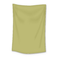 Olive Green Color Small Tapestry by SpinnyChairDesigns