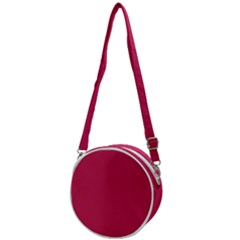 Rose Red Color Crossbody Circle Bag by SpinnyChairDesigns