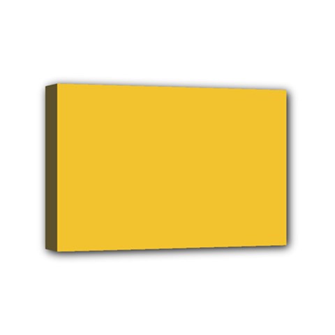 True Saffron Yellow Color Mini Canvas 6  X 4  (stretched) by SpinnyChairDesigns