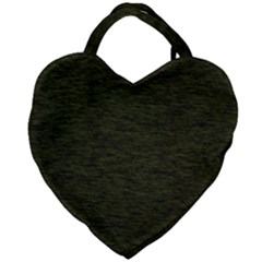 Army Green Color Textured Giant Heart Shaped Tote by SpinnyChairDesigns