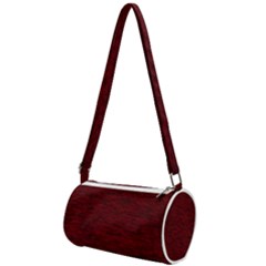 Dark Red Texture Mini Cylinder Bag by SpinnyChairDesigns