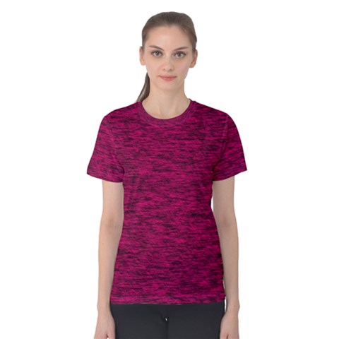 Fuschia Pink Texture Women s Cotton Tee by SpinnyChairDesigns