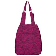 Fuschia Pink Texture Center Zip Backpack by SpinnyChairDesigns