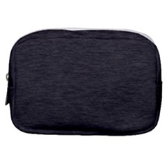Black Color Texture Make Up Pouch (small) by SpinnyChairDesigns