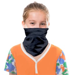 Black Color Texture Face Covering Bandana (kids) by SpinnyChairDesigns