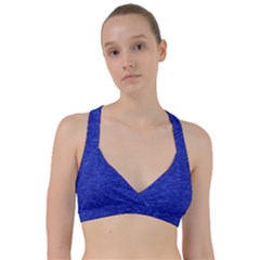 Cobalt Blue Color Texture Sweetheart Sports Bra by SpinnyChairDesigns