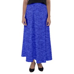 Cobalt Blue Color Texture Flared Maxi Skirt by SpinnyChairDesigns