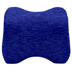 Cobalt Blue Color Texture Velour Head Support Cushion by SpinnyChairDesigns