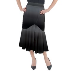 Black Gradient Ombre Color Midi Mermaid Skirt by SpinnyChairDesigns