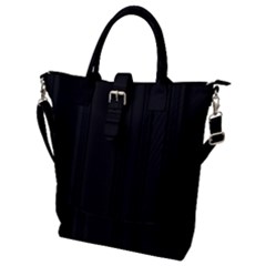 Pitch Black Color Stripes Buckle Top Tote Bag by SpinnyChairDesigns