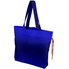 Cobalt Blue Gradient Ombre Color Drawstring Tote Bag by SpinnyChairDesigns