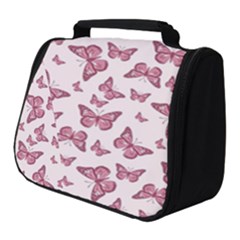 Blush Pink Color Butterflies Full Print Travel Pouch (small) by SpinnyChairDesigns