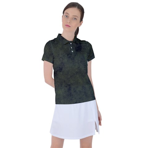 Army Green Color Grunge Women s Polo Tee by SpinnyChairDesigns