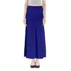 Cobalt Blue Color Batik Full Length Maxi Skirt by SpinnyChairDesigns