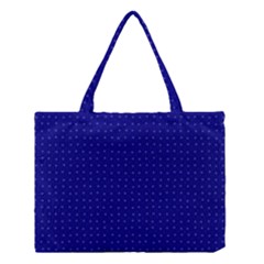 Navy Blue Color Polka Dots Medium Tote Bag by SpinnyChairDesigns