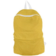 Saffron Yellow Color Polka Dots Foldable Lightweight Backpack by SpinnyChairDesigns