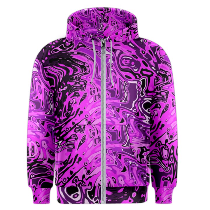 Magenta Black Abstract Art Men s Zipper Hoodie