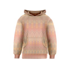 Boho Soft Peach Pattern Kids  Pullover Hoodie